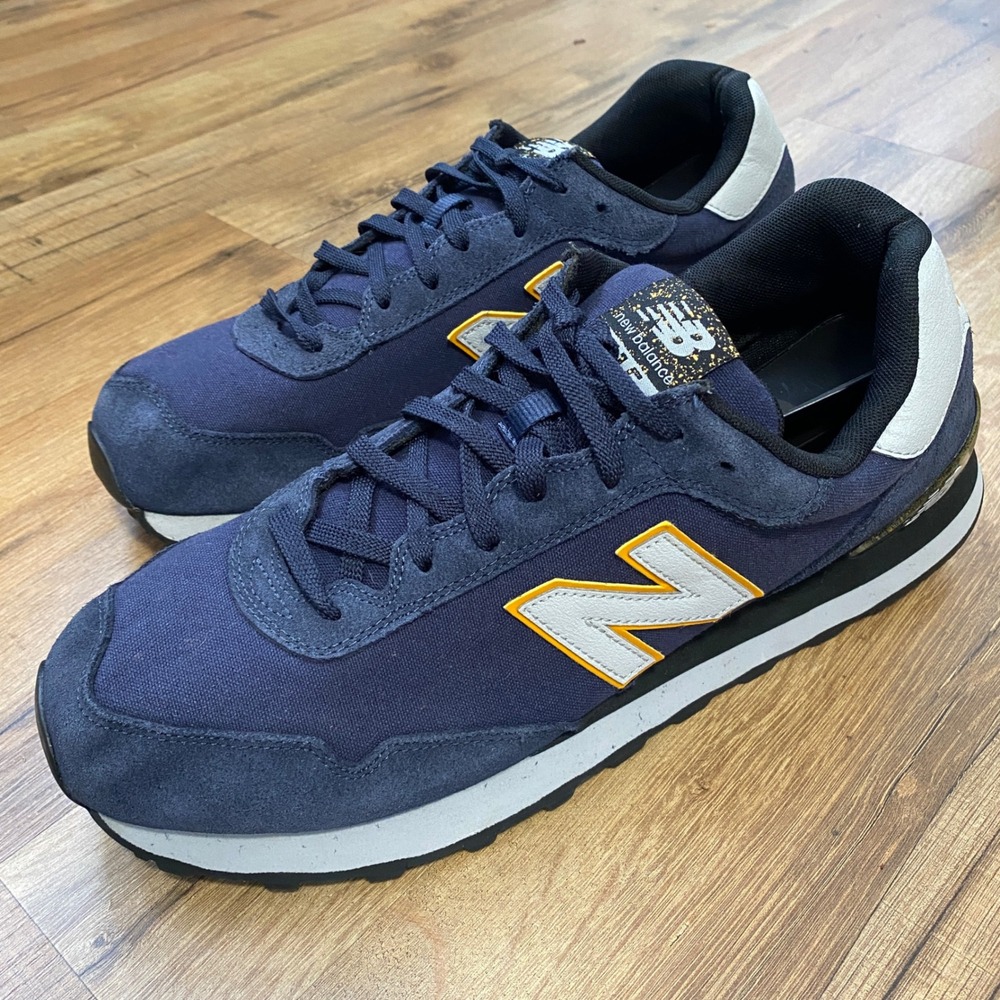 New Balance 515 Mens Navy Blue Yellow Retro Running Sneakers Size 14 NO INSERTS!